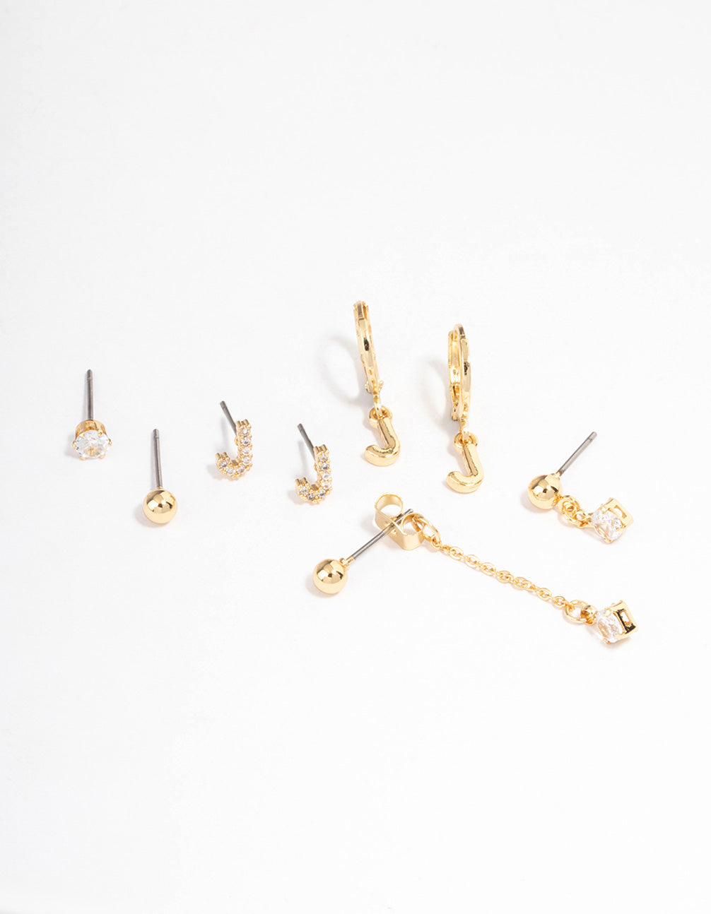 Letter 'J' Gold Plated Initial Ear Stackers