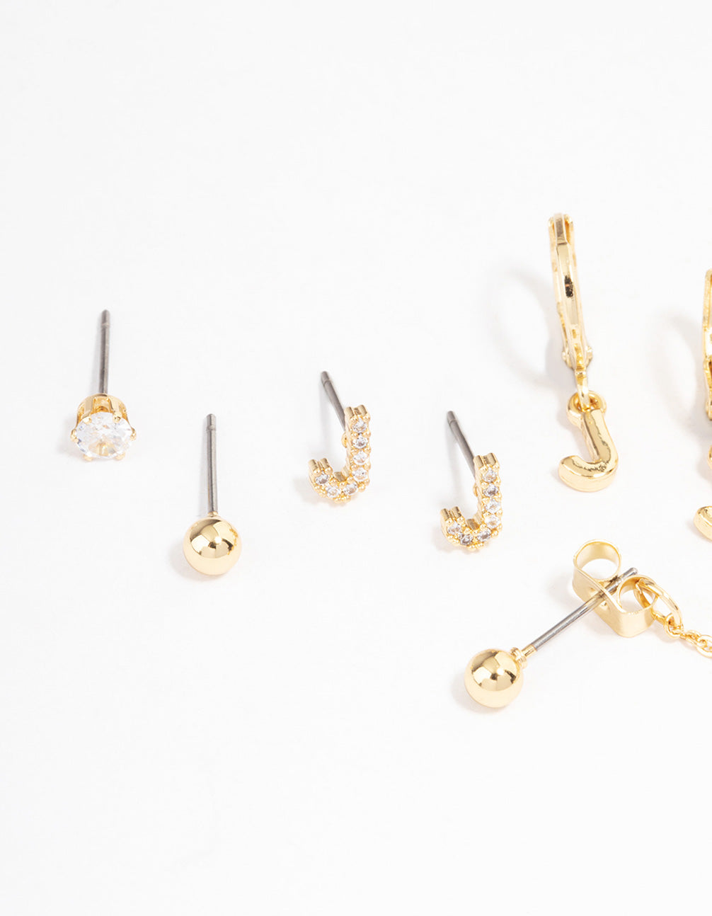 Letter 'J' Gold Plated Initial Ear Stackers