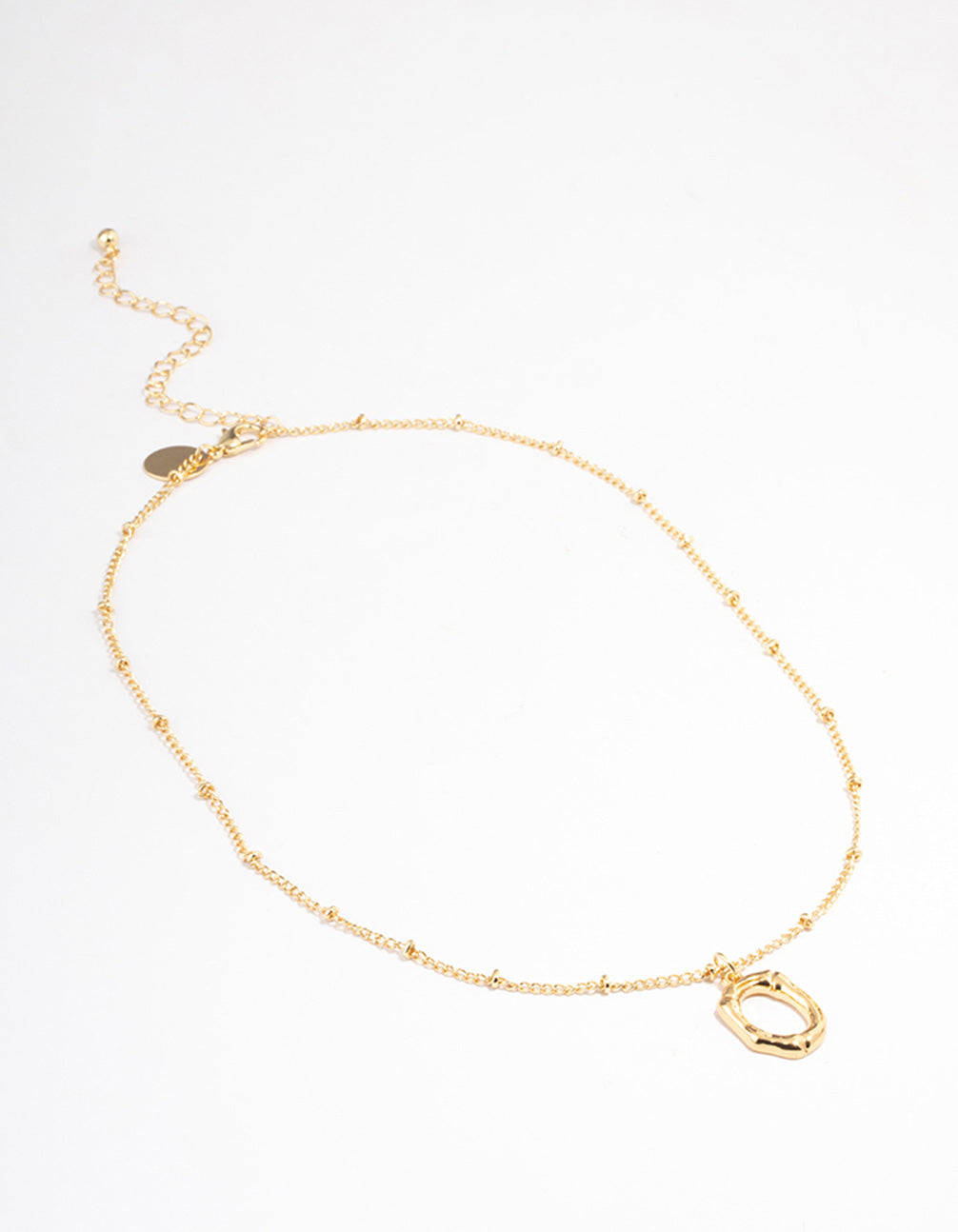 Letter 'O' Gold Plated Bamboo Initial Necklace