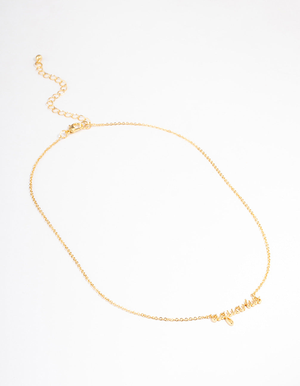 Gold Plated Aquarius Script Pendant Necklace