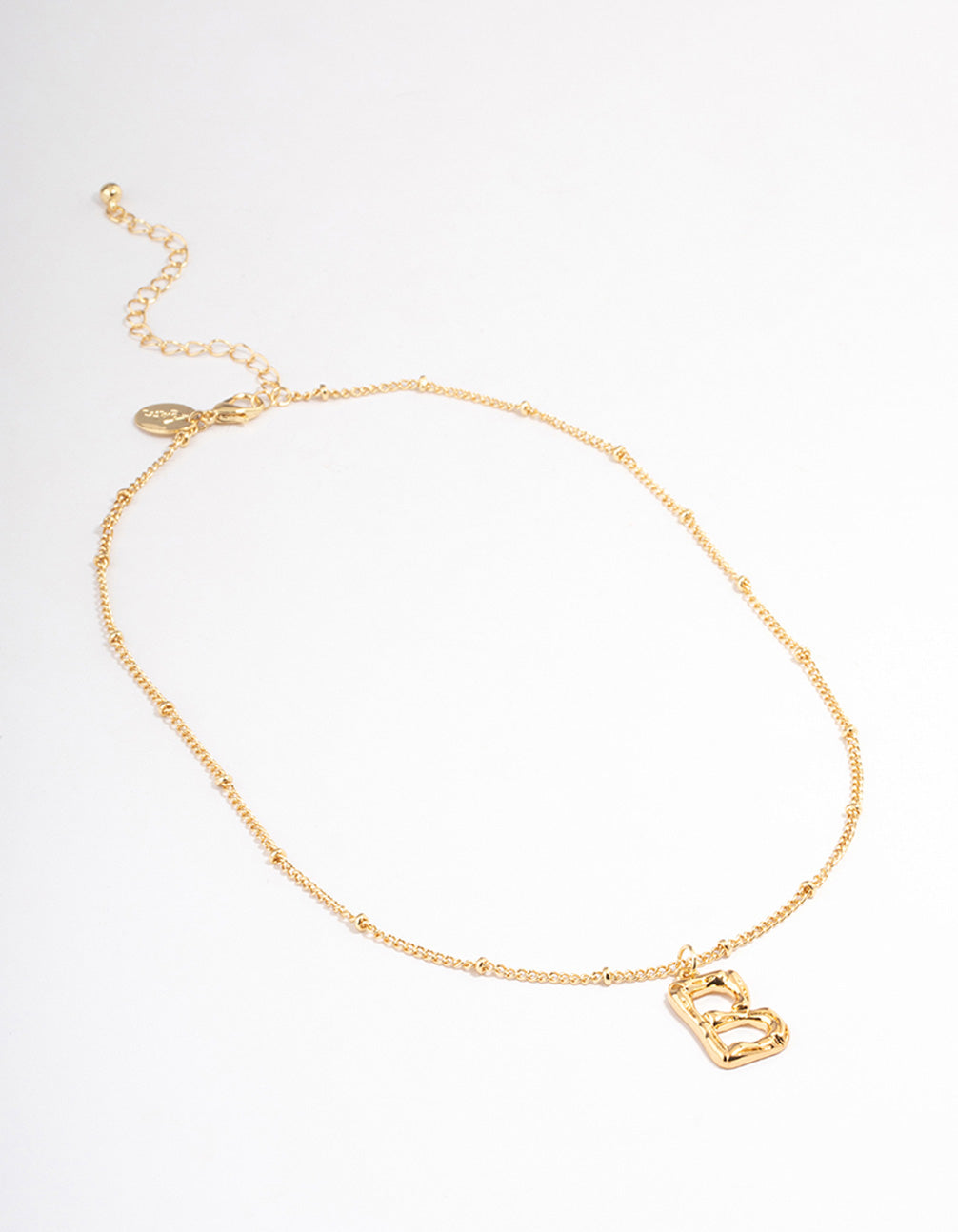Gold Plated Letter B Bamboo Necklace