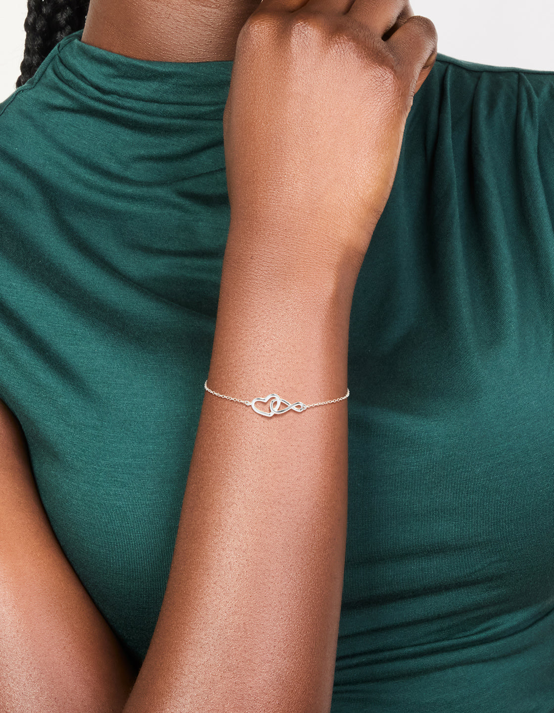 Sterling Silver Heart & Infinity Bracelet