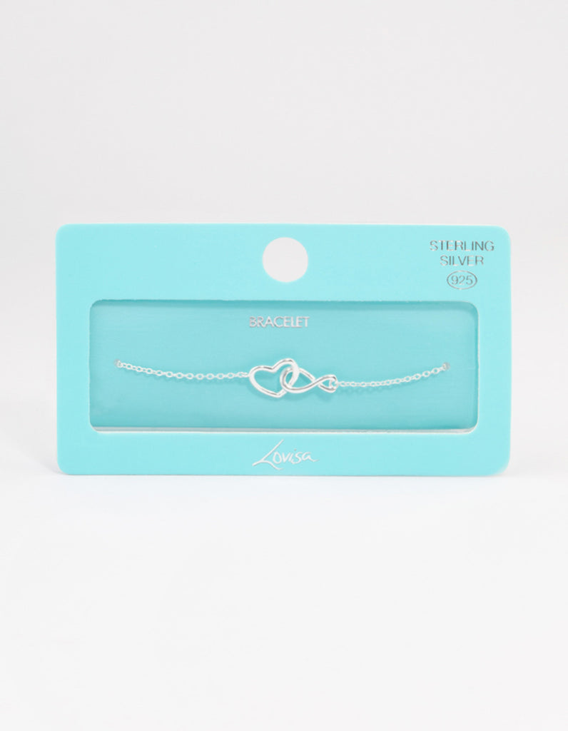 Sterling Silver Heart Infinity Bracelet Lovisa