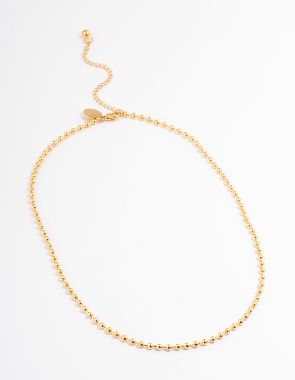 Waterproof Gold Plated Stainless Steel Thin Ball Chain Necklace