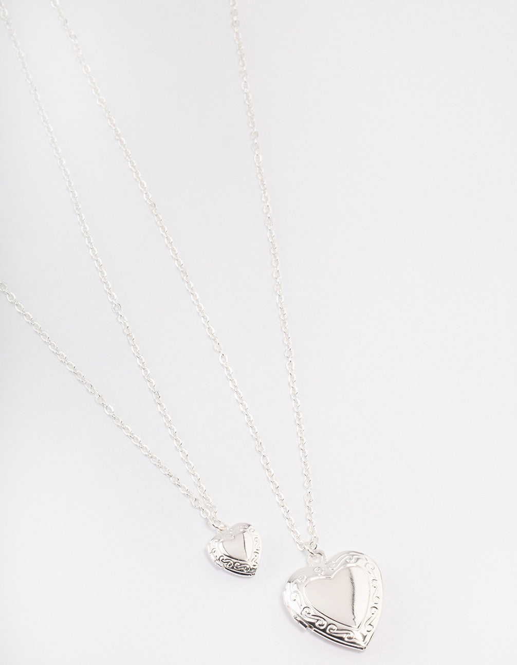 Silver Plated Heart Locket Necklace Pack