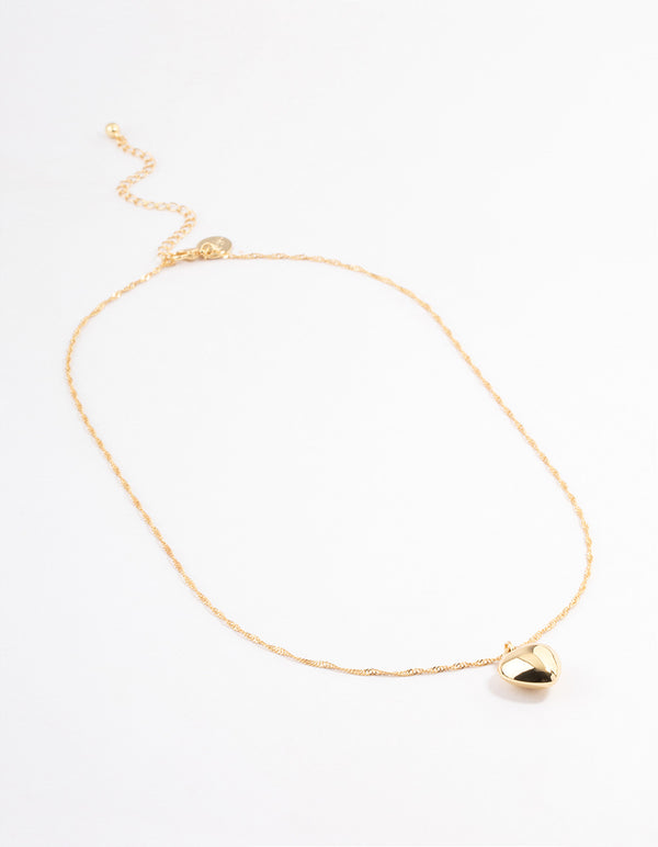 Gold Plated Brass Heart Necklace