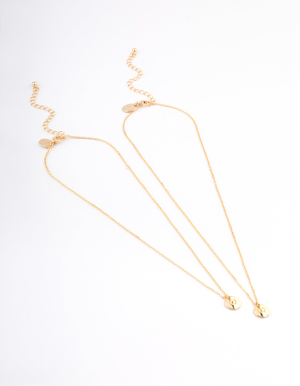 Gold Plated Heart Disc Necklace Pack