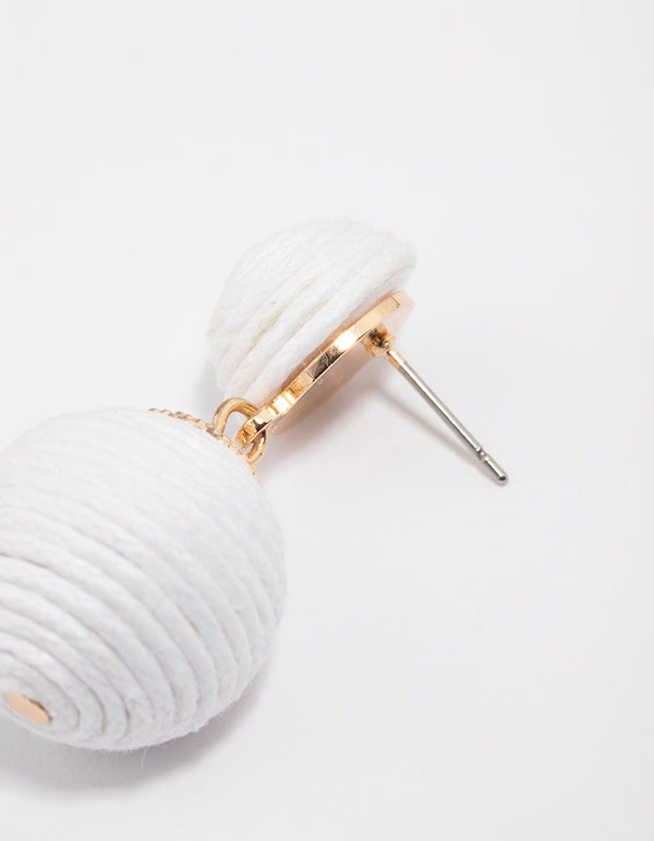 Gold Wrapped Ball Drop Earrings