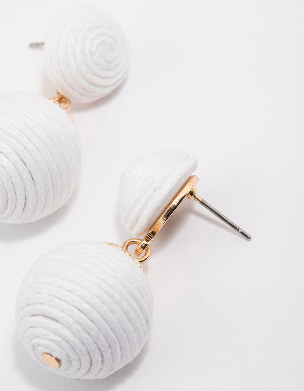 Gold Wrapped Ball Drop Earrings