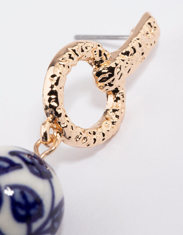 Gold Molten Painted Ball Earrings