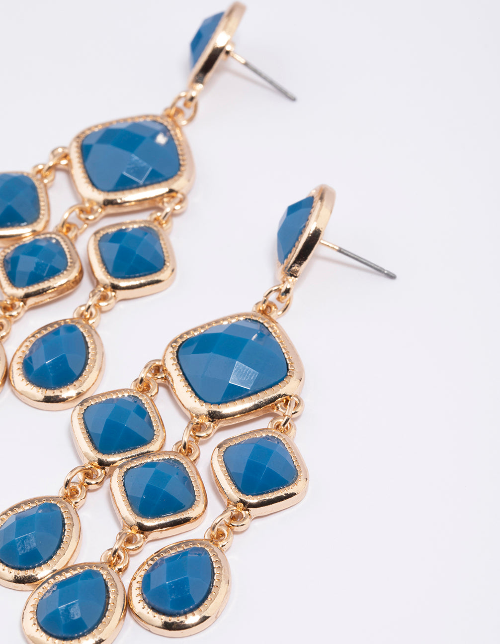 Gold Waterfall Stone Drop Earrings