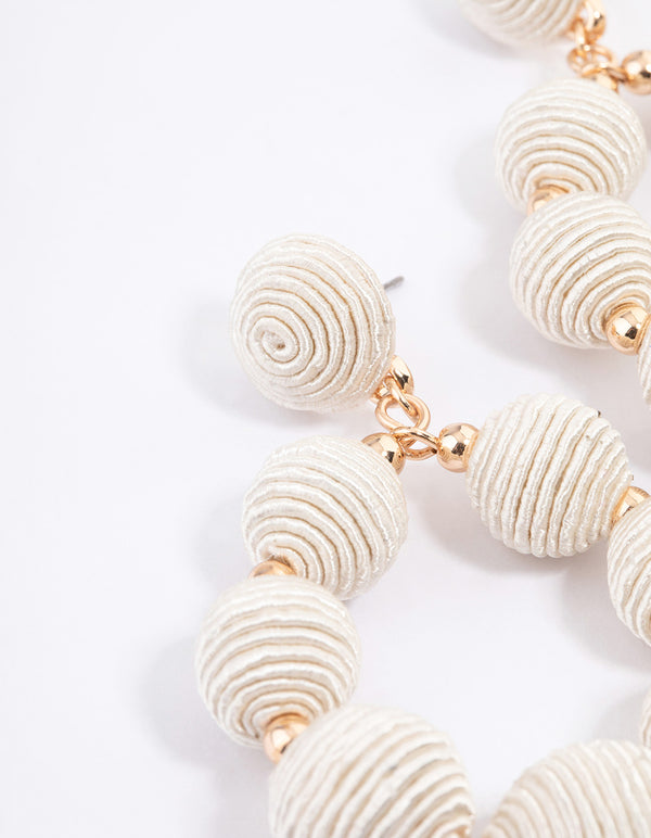 Gold Wrapped Circle Ball Earrings