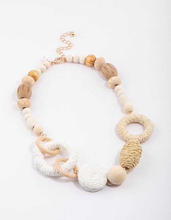 Gold Wrapped Circle Link Necklace