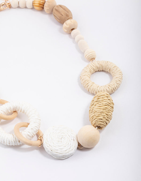 Gold Wrapped Circle Link Necklace