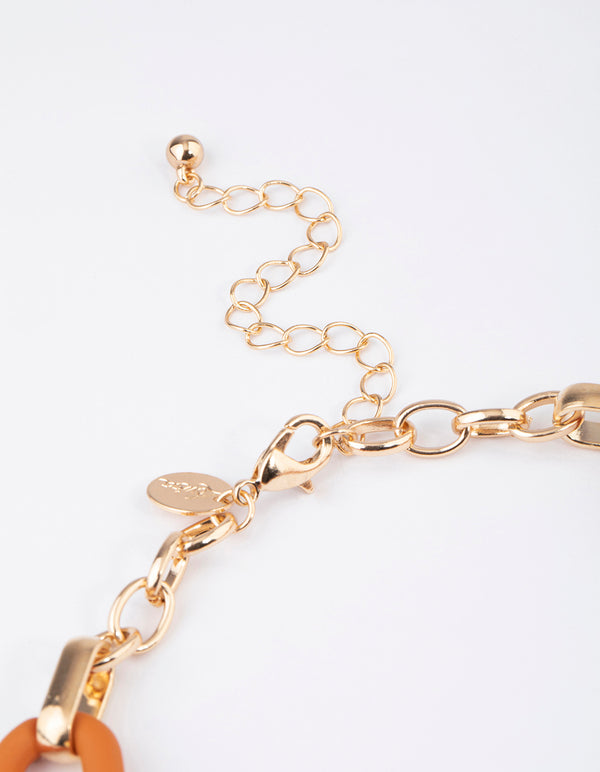 Gold Mixed Oval Link Necklace