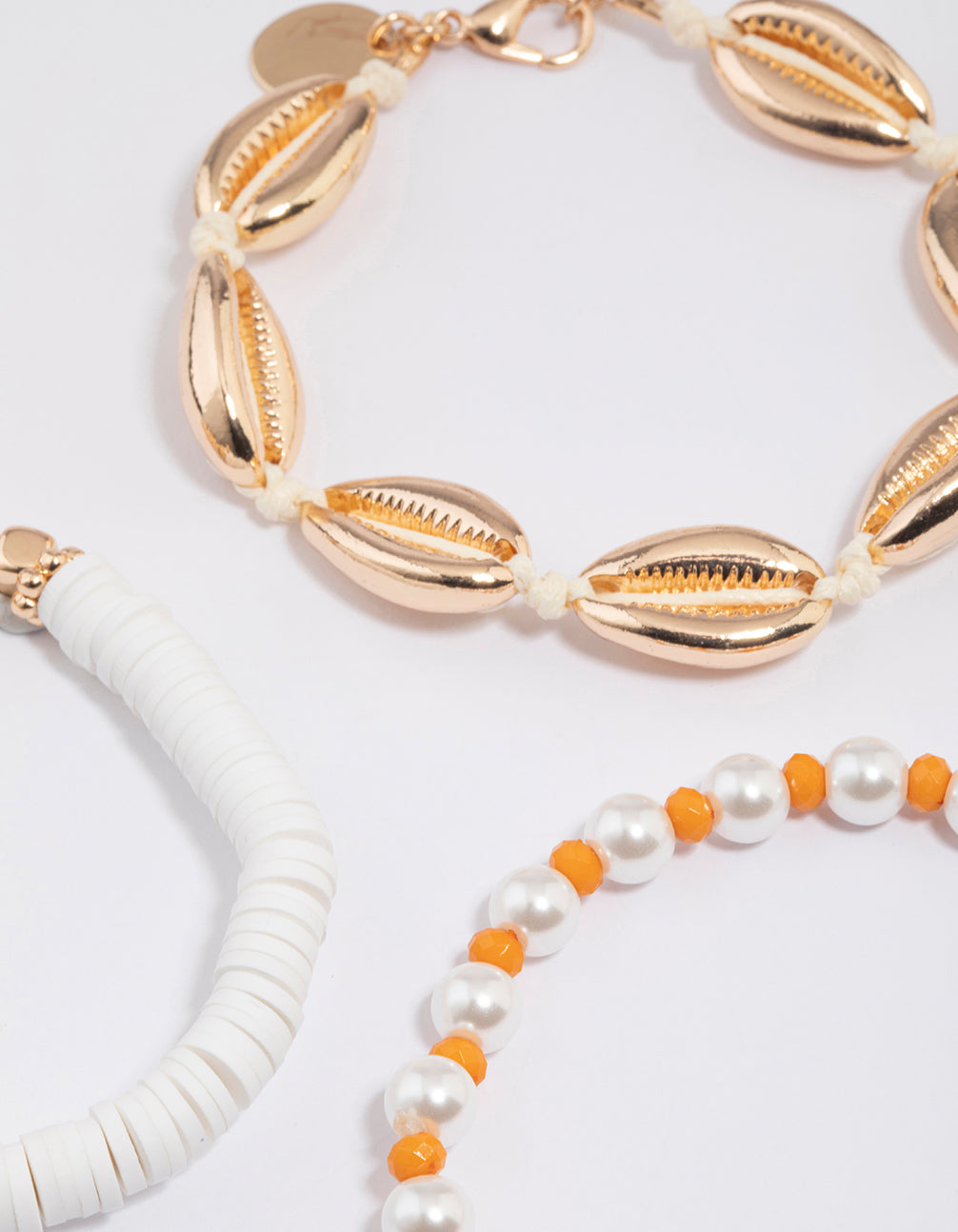 Gold Metal Shell Bracelet Pack