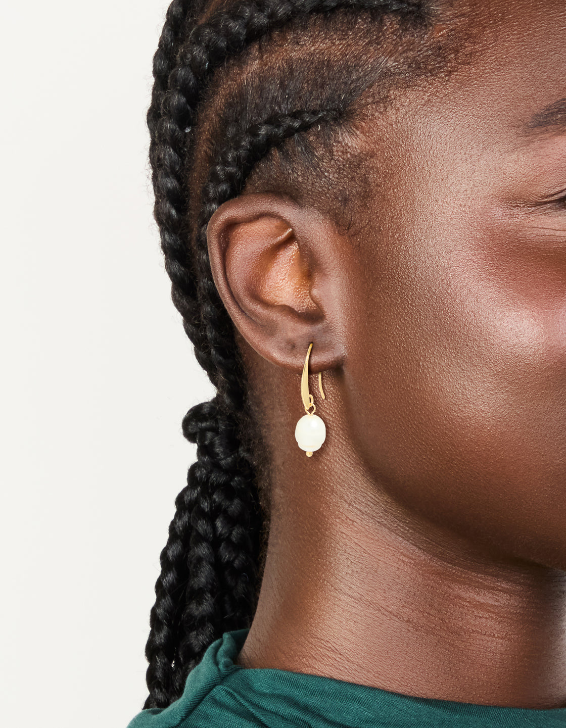 Gold Plated Freshwater Pearl Medium Hook Drop Earrings