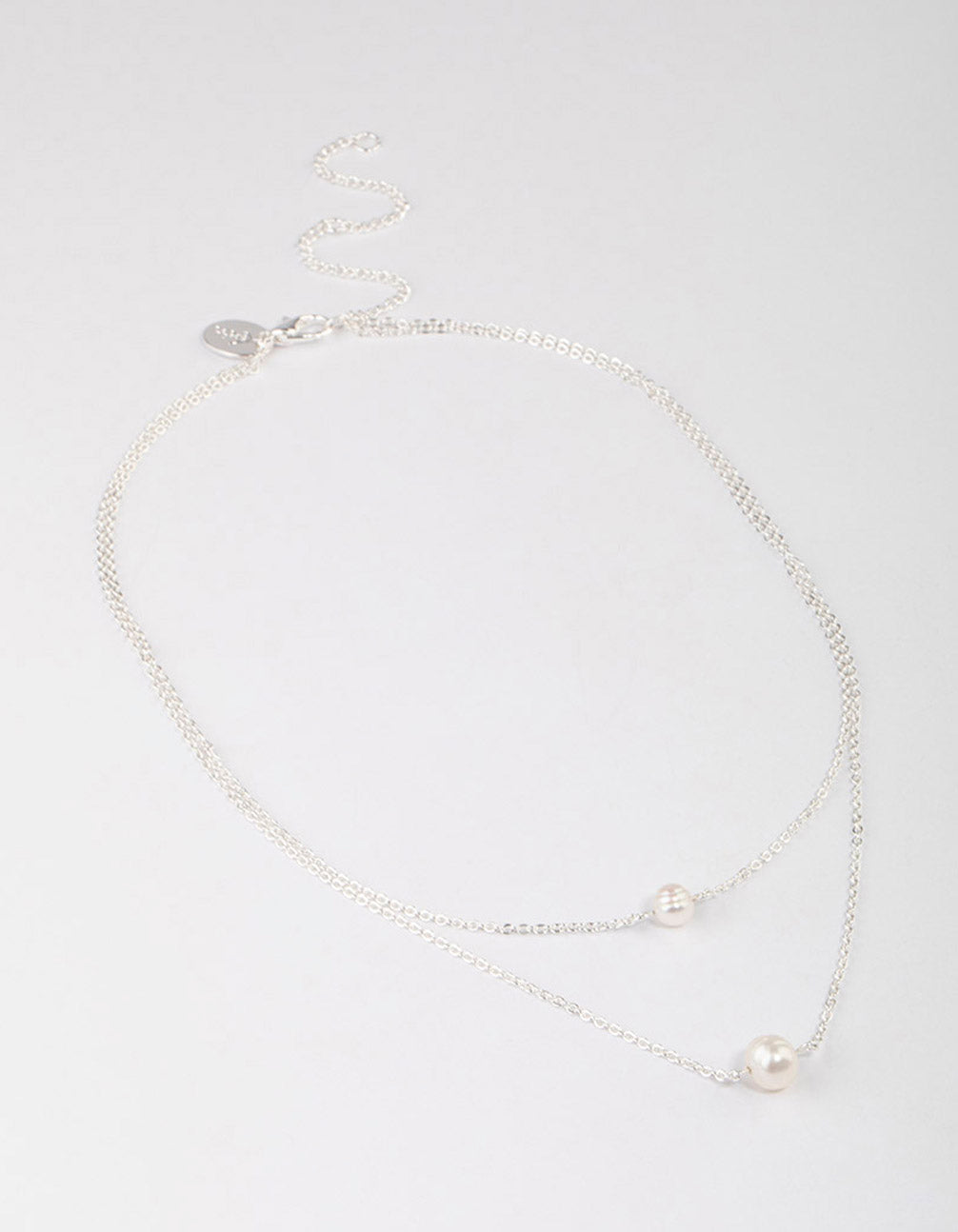 Silver Plated Double Freshwater Pearl Double Layer Necklace