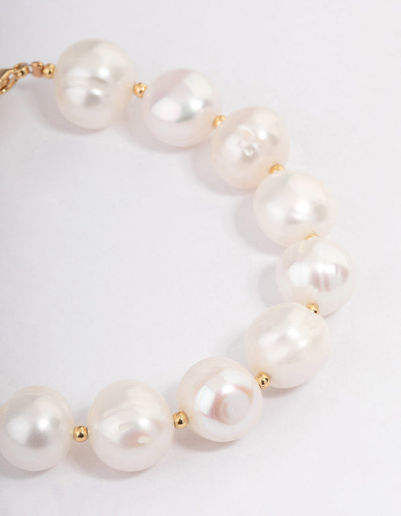 Gold Plated Freshwater Pearl Bracelet Lovisa