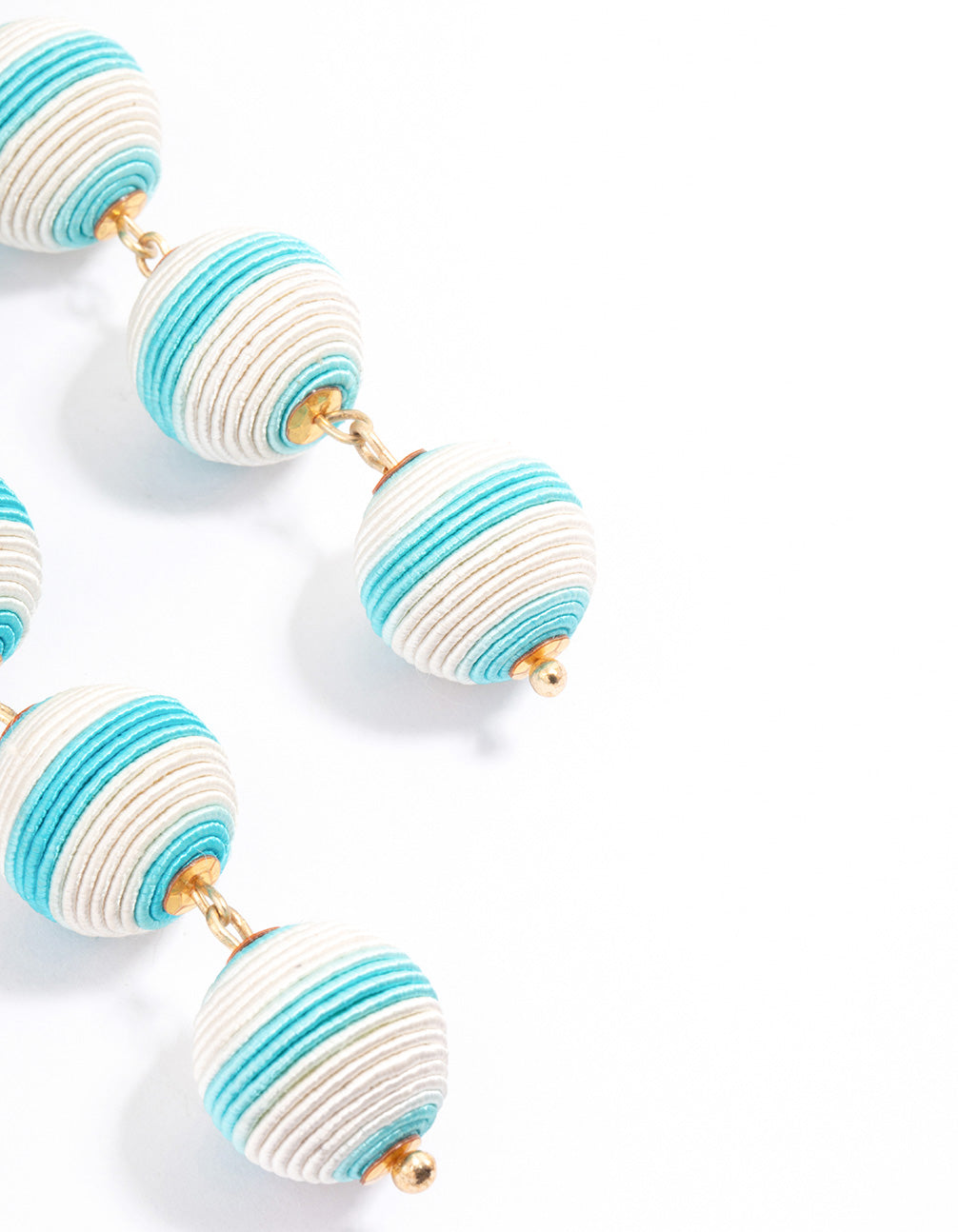 Gold Thread Wrapped Drop Earrings