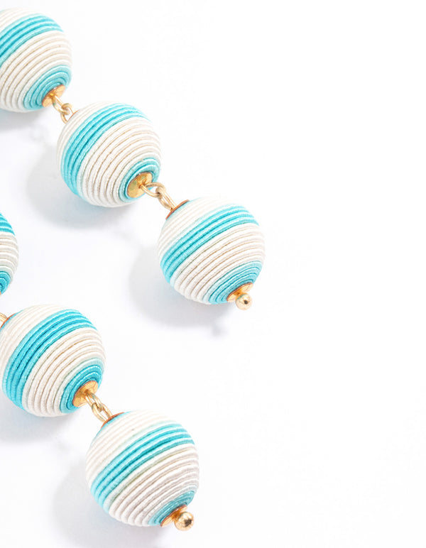 Gold Thread Wrapped Drop Earrings