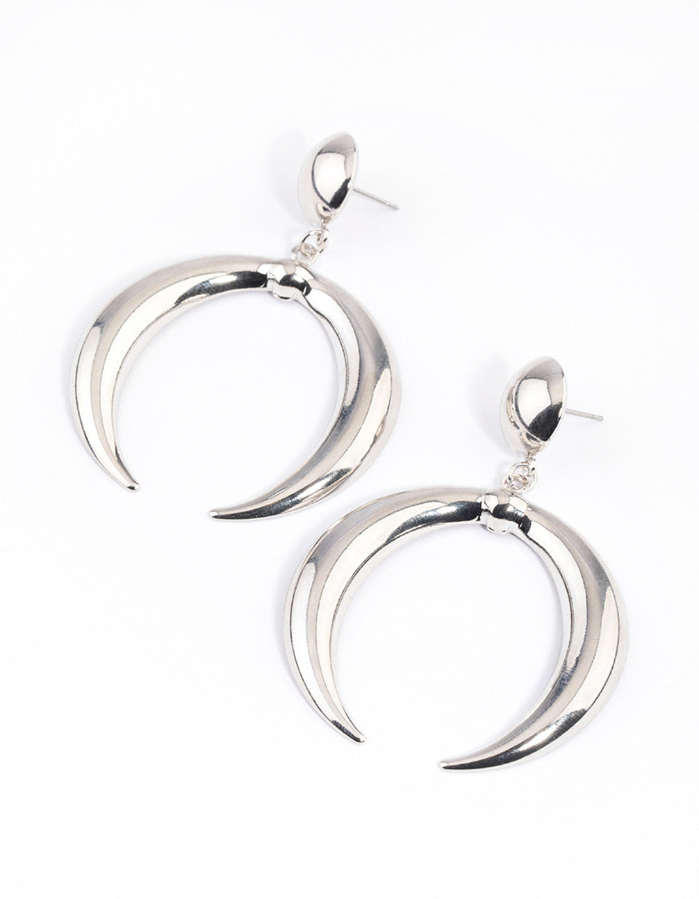 Silver Bull Bar Drop Earrings