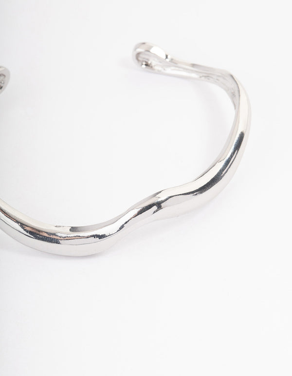 Silver Melted Wrist Cuff