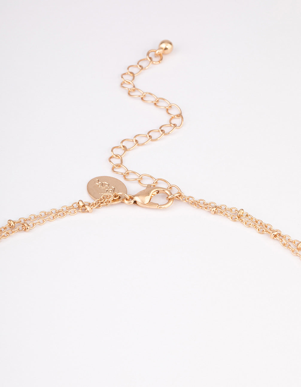 Gold Beaded Double Row Evil & Star Necklace