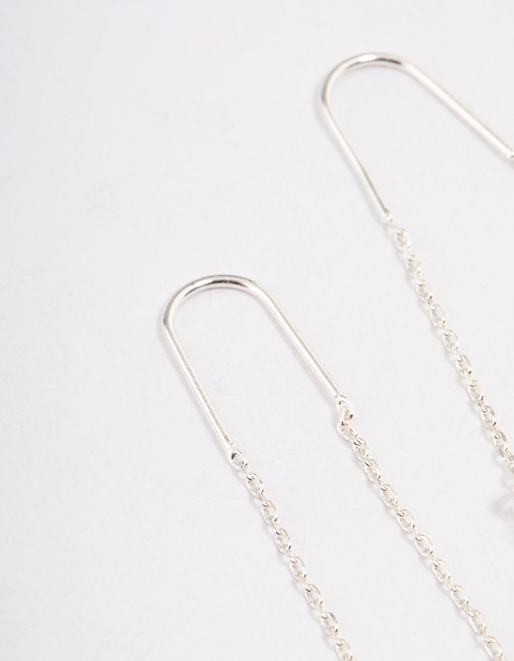 Silver Green Fluorite Threader Earrings