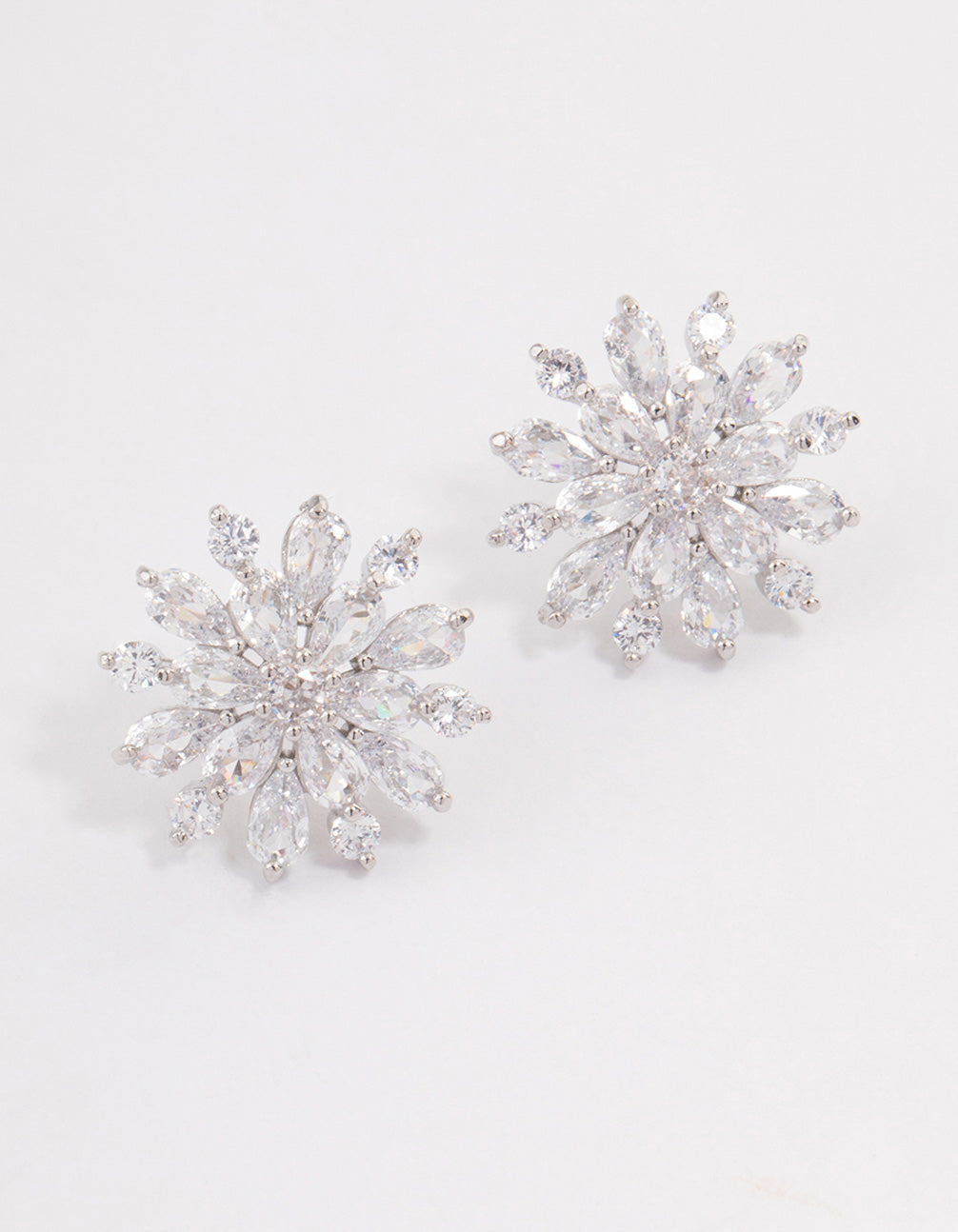 Silver Flower Stud Earrings