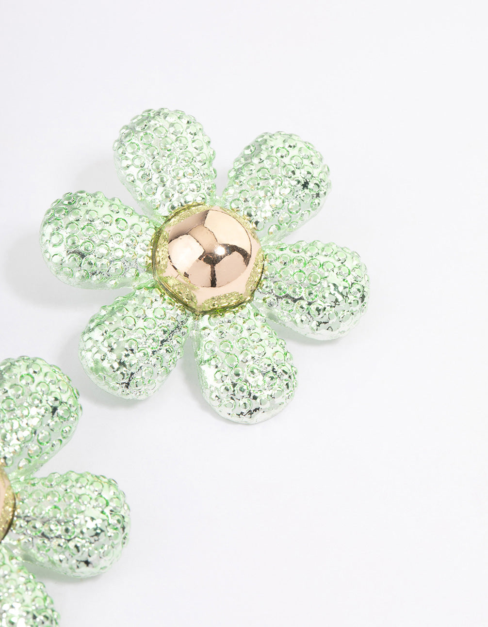 Silver Oversized Flower Stud Earrings