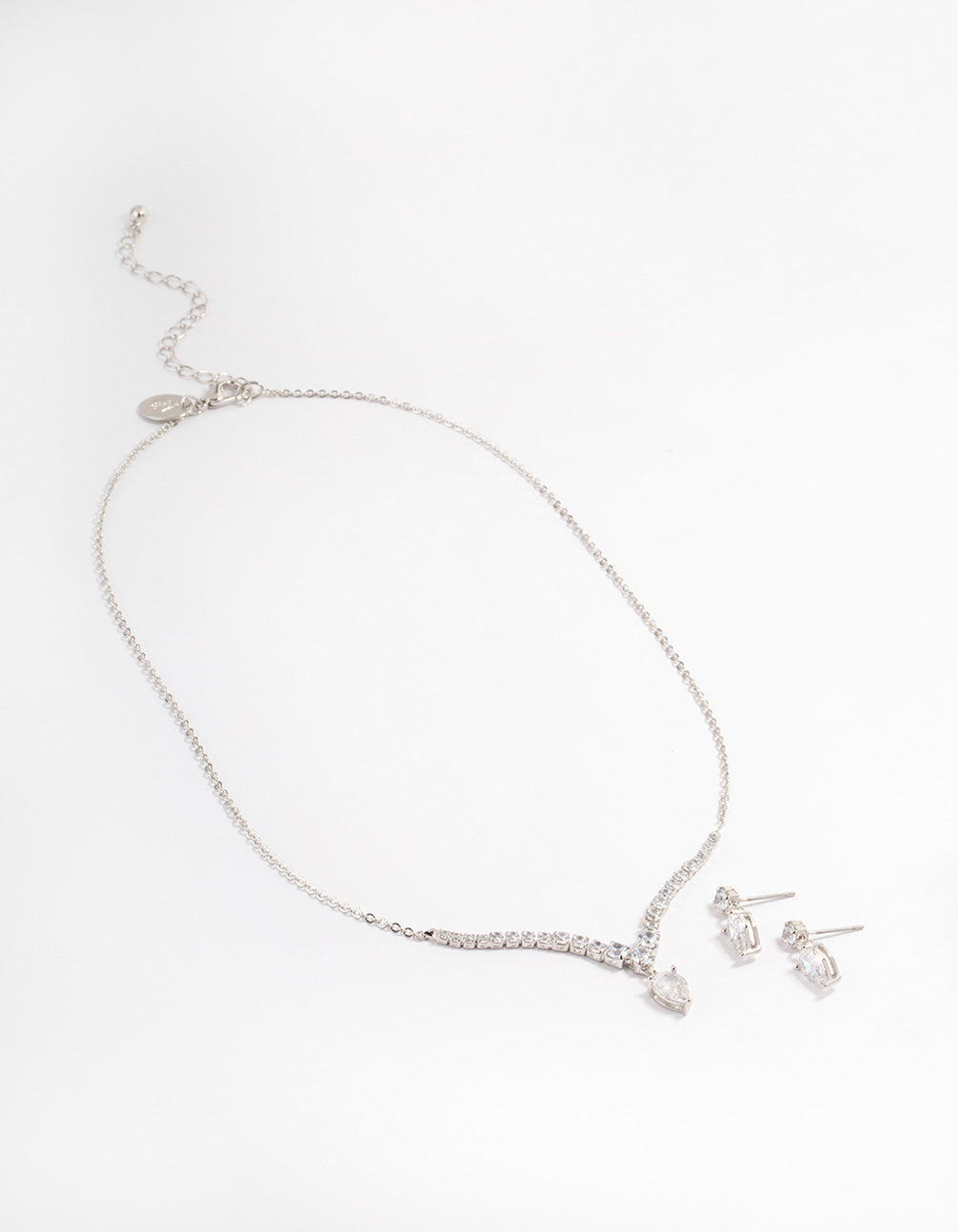 Silver Pear Drop Jewellery Set