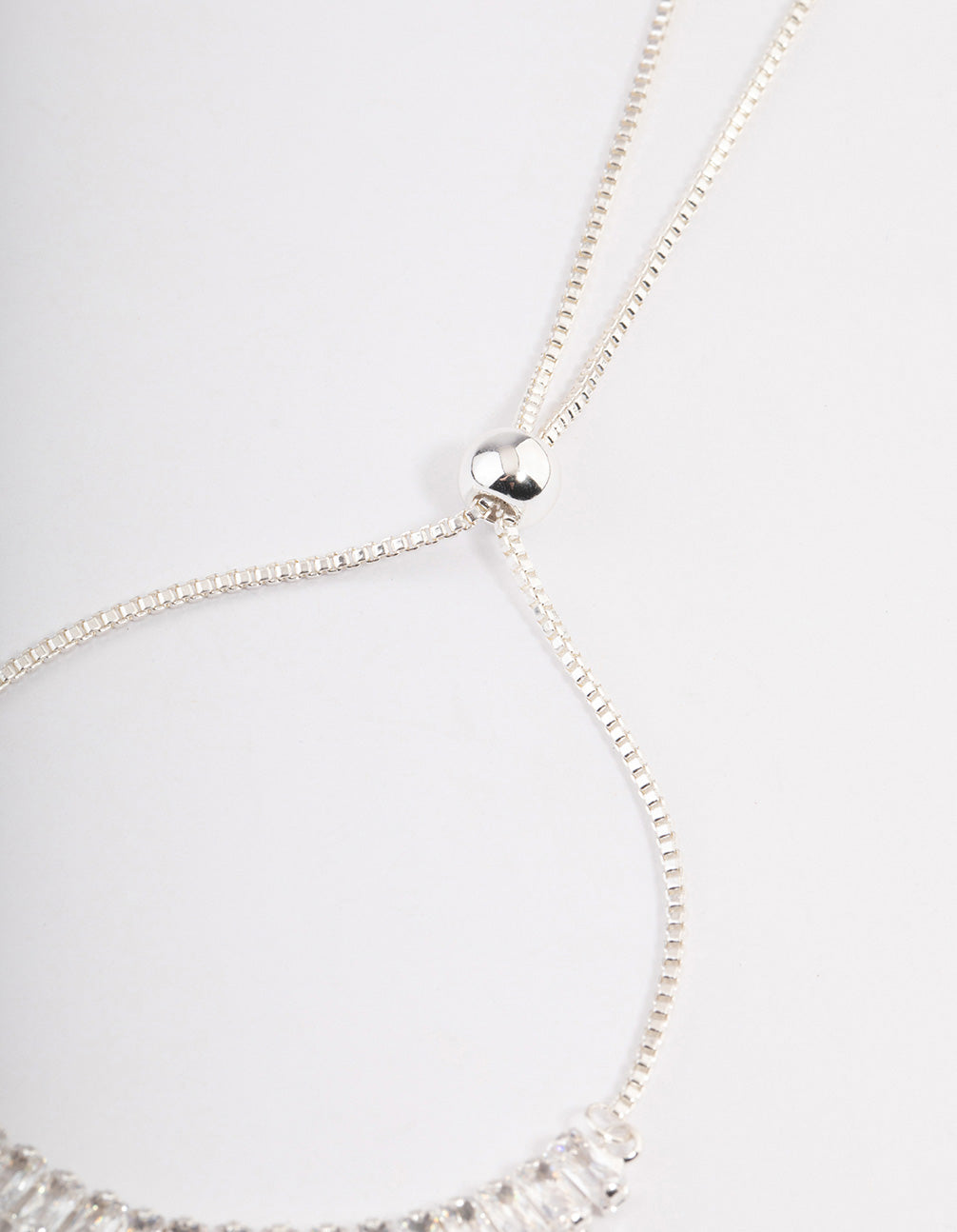 Silver Plated Baguette Toggle Bracelet