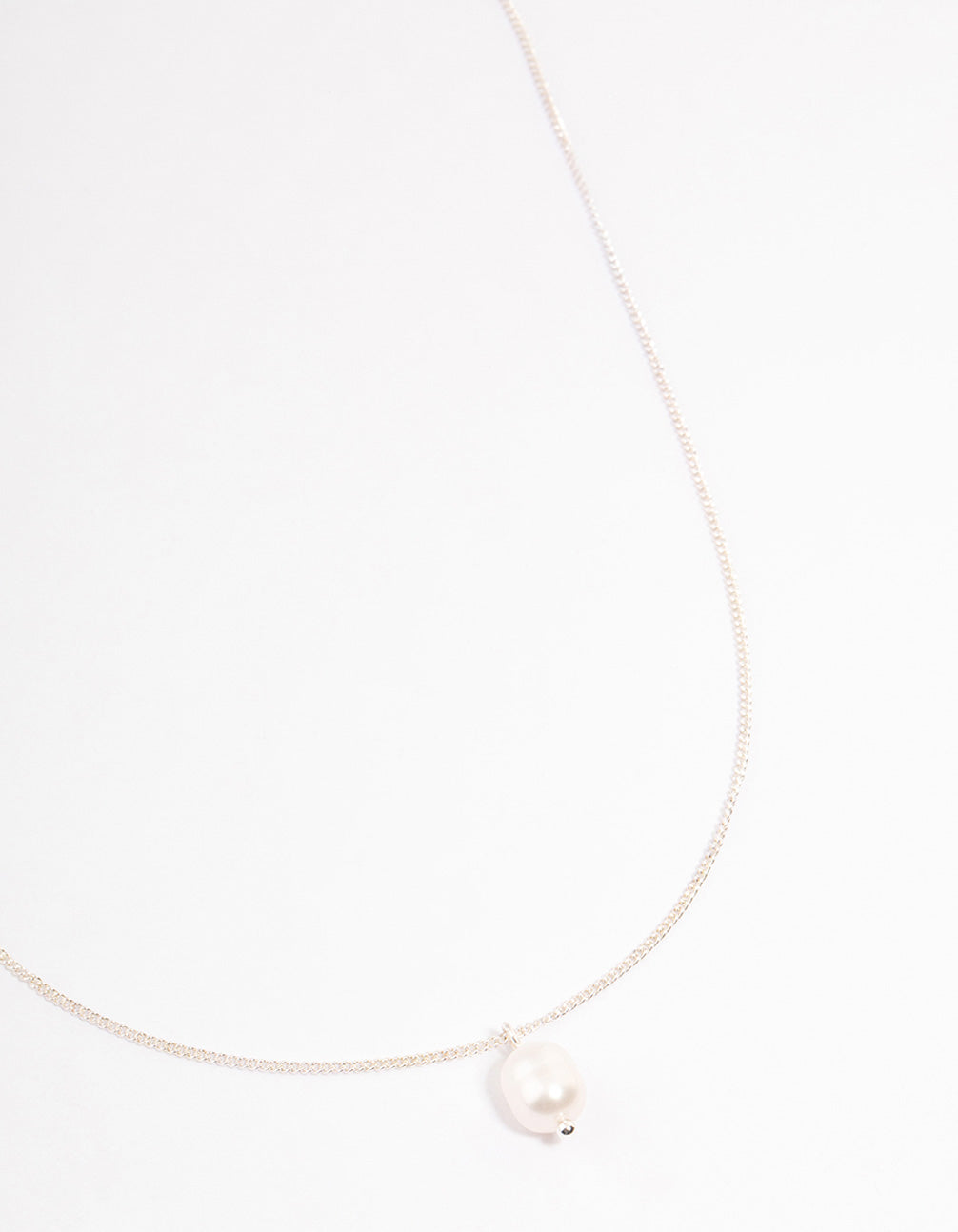 Silver Freshwater Pearl Drop Necklace