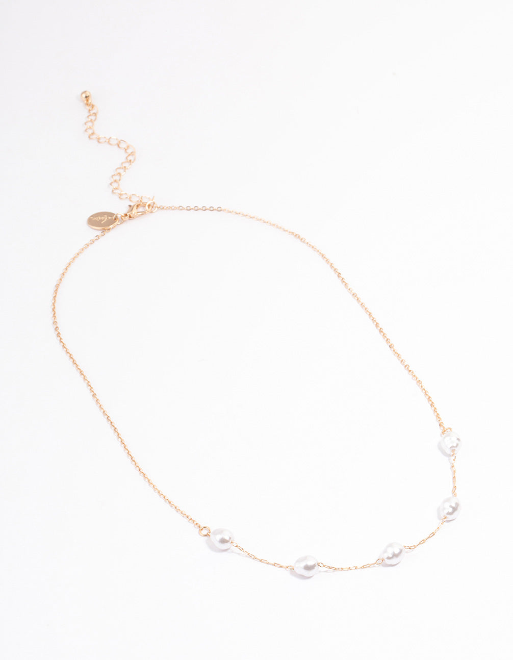 Gold Organic Pearl & Bead Necklace