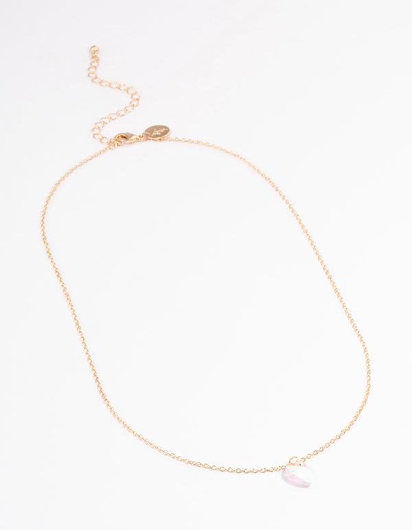 Gold Basic Heart Stone Necklace