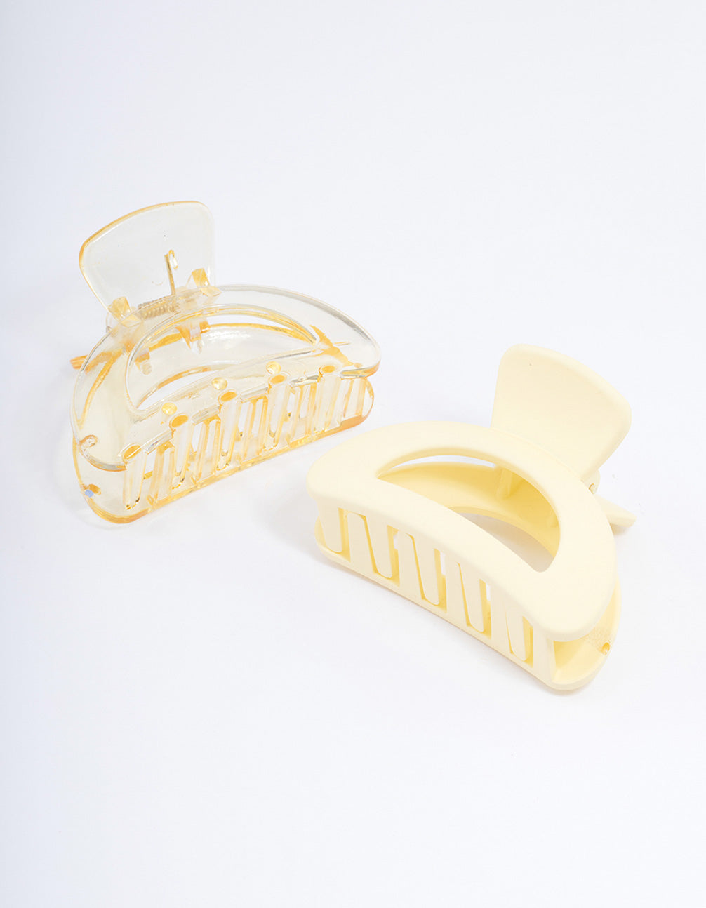 Plastic Yellow Half Moon Claw Clip Pack