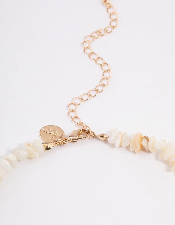 Gold Chipped Shell Necklace