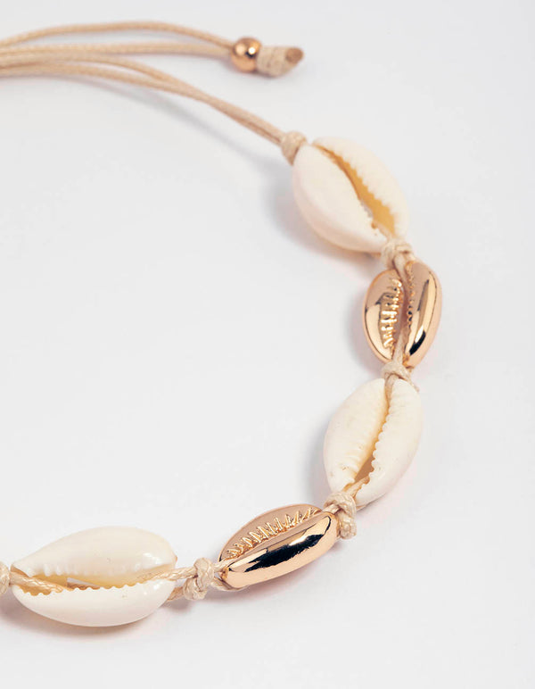 Gold Multi Shell Anklet