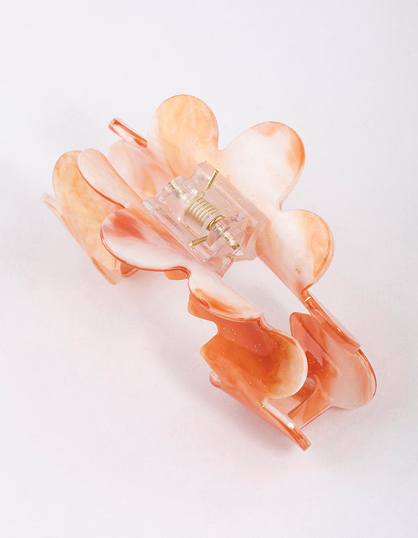 Acrylic Wavy Marble Claw Clip