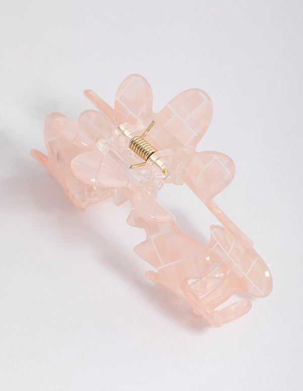 Acrylic Wavy Check Claw Clip