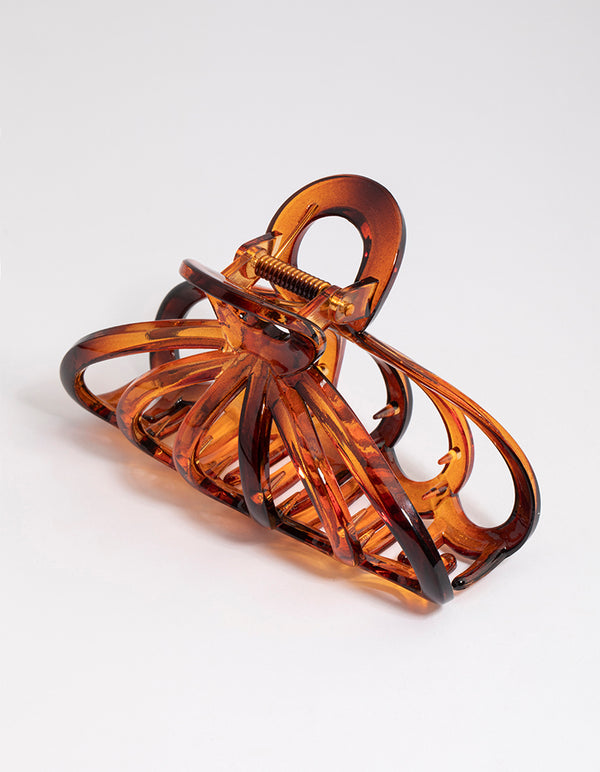 Brown Large Shell Cut Out Hair Claw Clip