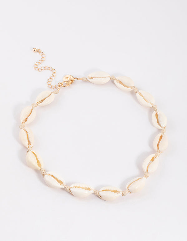 Gold Cowrie Shell Choker