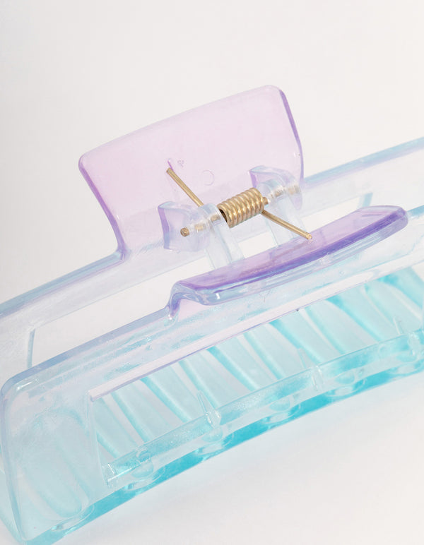 Blue Rectangle Ombre Claw Clip