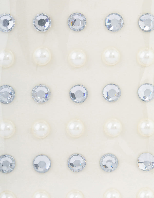 Pearl & Diamante Mixed Hair Gems