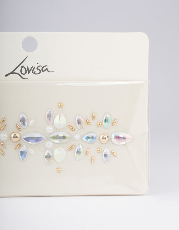 Gold & Silver Pearl Stick On Hair Gems