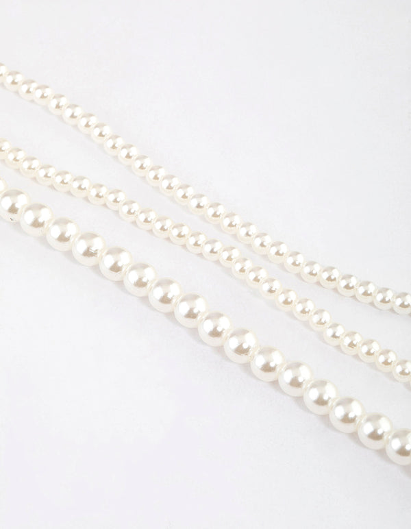 Pearl Trio Strand Hair Clips