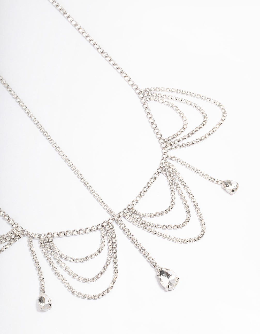 Silver Diamante Drape Head Chain