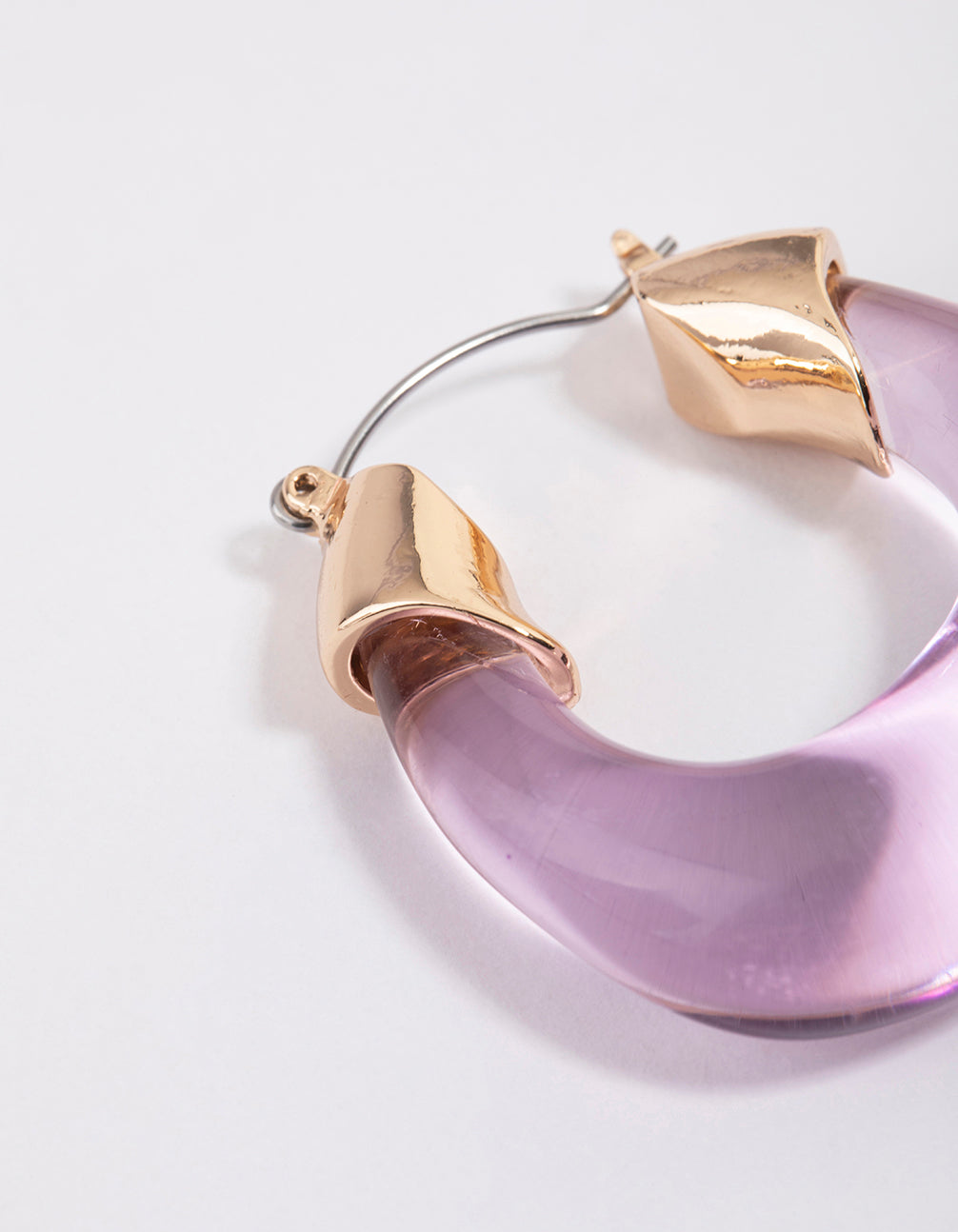 Acrylic Purple Hoop Earrings