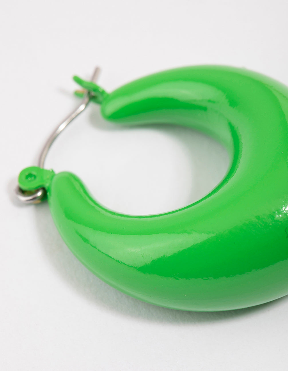 Coated Blue Chubby Hoop Earrings